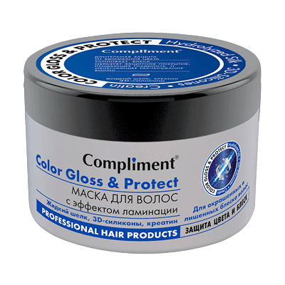 Комплимент Маска для окрашенных волос Color gloss&Protect 500мл
