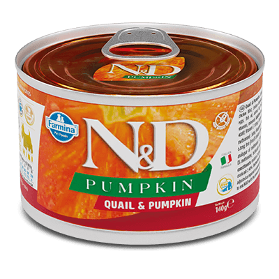 Фармина N&D Pumpkin Корм влажный для собак мелких пород перепел/тыква консервы 140г