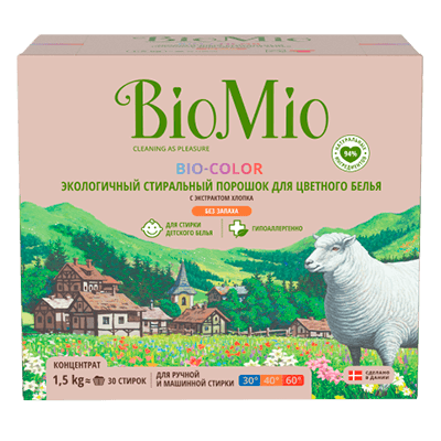 Biomio/Биомио Порошок стиральный экологичный д/цветного белья bio-color 1 500г