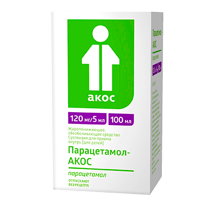 Парацетамол-Акос сусп. внутр. д/детей 120мг/5мл 100мл №1