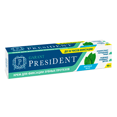 Крем д/фиксации зубных протезов Президент гарант мятный вкус 40г