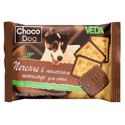 Веда Choco Dog Лакомство для собак печенье в молочном шоколаде 30г