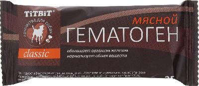 Титбит Лакомство для собак гематоген мясной classic 35г