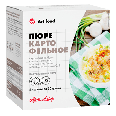 Пюре Арт лайф картофель курица с грибами пакет 30г №8 Пюре Арт лайф картофель курица с грибами пакет 30г №8