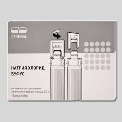 Натрия хлорид буфус р-ль д/ин. р-ров 0,9% 10мл №10 (Renewal)