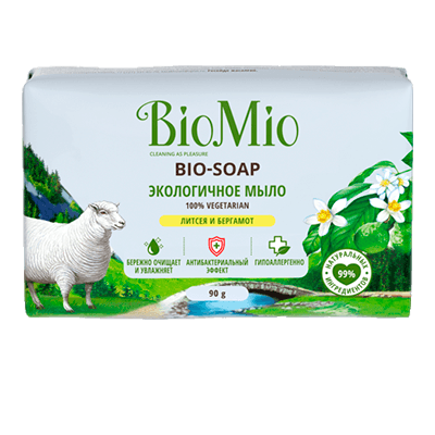 Biomio/Биомио Мыло туалетное экологичное литсея/бергамот 90г