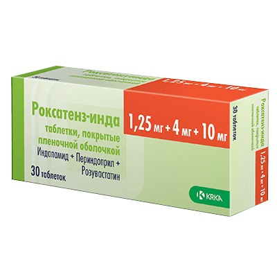 Роксатенз-инда табл. п.п.о. 1,25мг+4мг+10мг №30