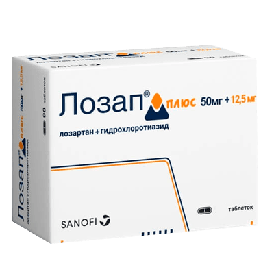 Лозап плюс табл. п.п.о. 50мг+12,5мг №30