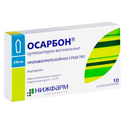 Осарбон супп. ваг. 250мг №10 Осарбон супп. ваг. 250мг №10