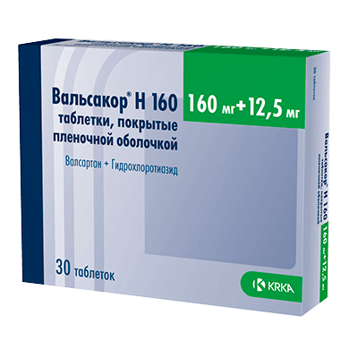 Вальсакор Н 160 табл. п.п.о. 160мг+12,5мг №30