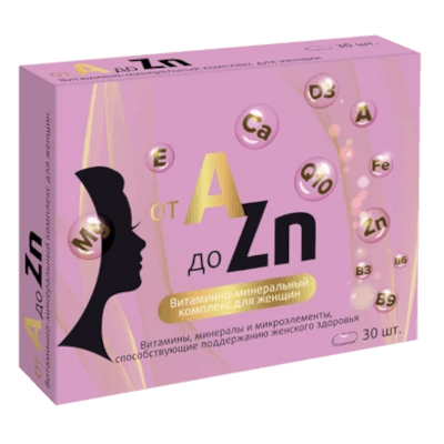 Витаминно-минеральный комплекс д/женщин A-Zn табл. п.о. №30