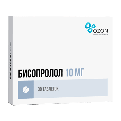 Бисопролол табл. п.п.о. 10мг №30