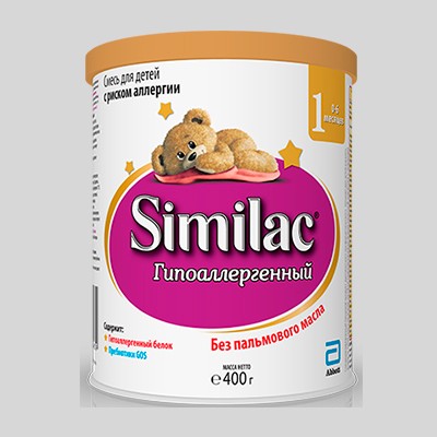 Симилак гипоаллергенный 1 Смесь сухая молочная 0-6мес 400г Симилак гипоаллергенный 1 Смесь сухая молочная 0-6мес 400г