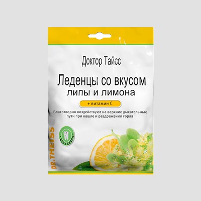 Доктор тайсс Липа-лимон-витамин С леденцы 50г