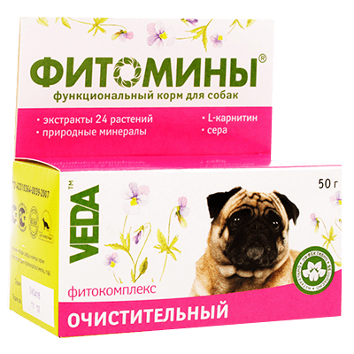 Фитомины для собак очистительный комплекс 50г №100 Фитомины для собак очистительный комплекс 50г №100
