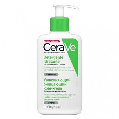 Цераве/cerave крем-гель увлажняющий очищающий д/нормальной и сухой кожи лица и тела 236мл (MB097800)