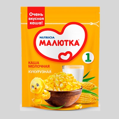 Малютка Каша молочная кукурузная 5+мес 220г