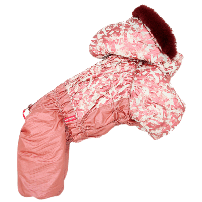 For my Dogs Комбинезон для собак Металлик розовый с капюшоном для девочек 24х32см