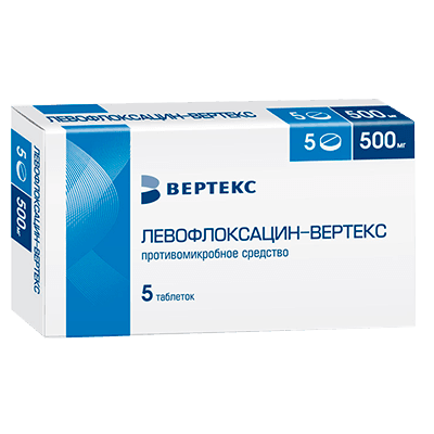 Левофлоксацин-Вертекс табл. п.п.о. 500мг №5