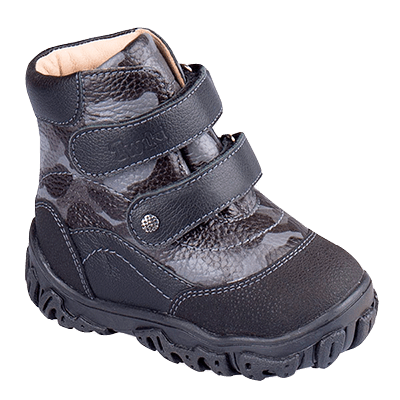Ботинки ортопедические утепленные с мехом р.26 серо-черный TW-520