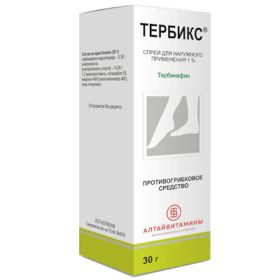Тербикс спрей д/наружн. прим. 1% 30г
