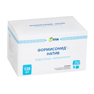 Формисонид-натив пор. д/ингал. доз. 160мкг+4,5мкг/доза в комплекте с устройством для ингаляций №120 Формисонид-натив пор. д/ингал. доз. 160мкг+4,5мкг/доза в комплекте с устройством для ингаляций №120