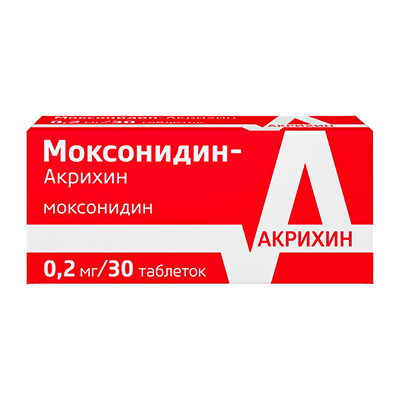 Моксонидин-Акрихин табл. п.п.о. 200мкг №30