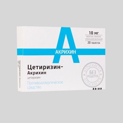 Цетиризин-Акрихин табл. п.п.о. 10мг №20
