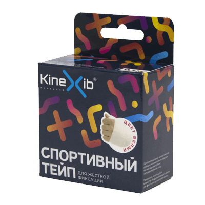 Бинт эластичный х/б стягивающий kinexib sport tape N0 белый